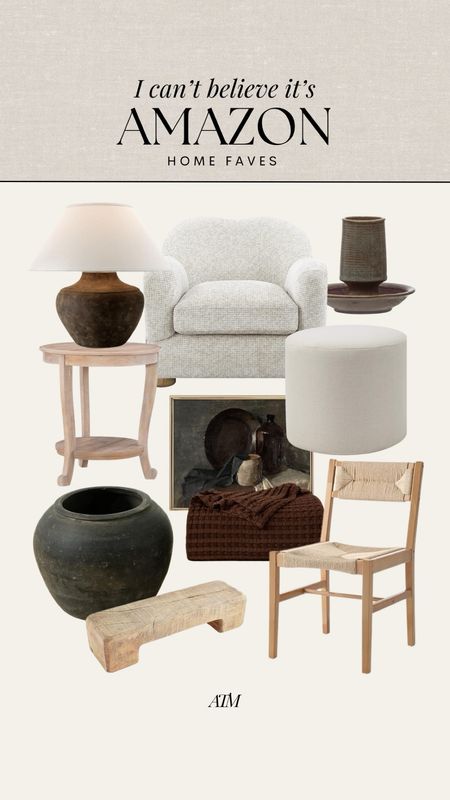Amazon Home finds + faves! 

accent chair, ottoman, upholstered ottoman, side table, vase, lamp, dining chair, amazon home finds, amazon deals, amazon home, match cloche, match holder, wood tray, wood side table, art print, blanket, budget friendly decor, affordable home decor 

#LTKhome