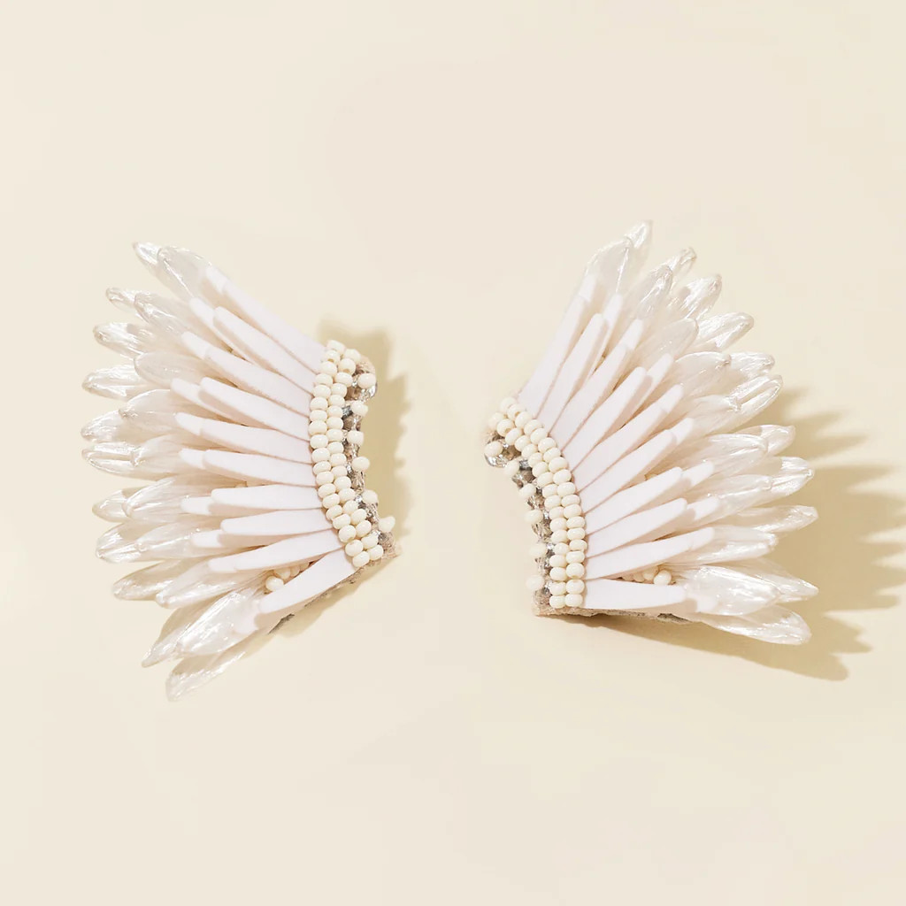 Mini Raffia Madeline Earrings White | Mignonne Gavigan