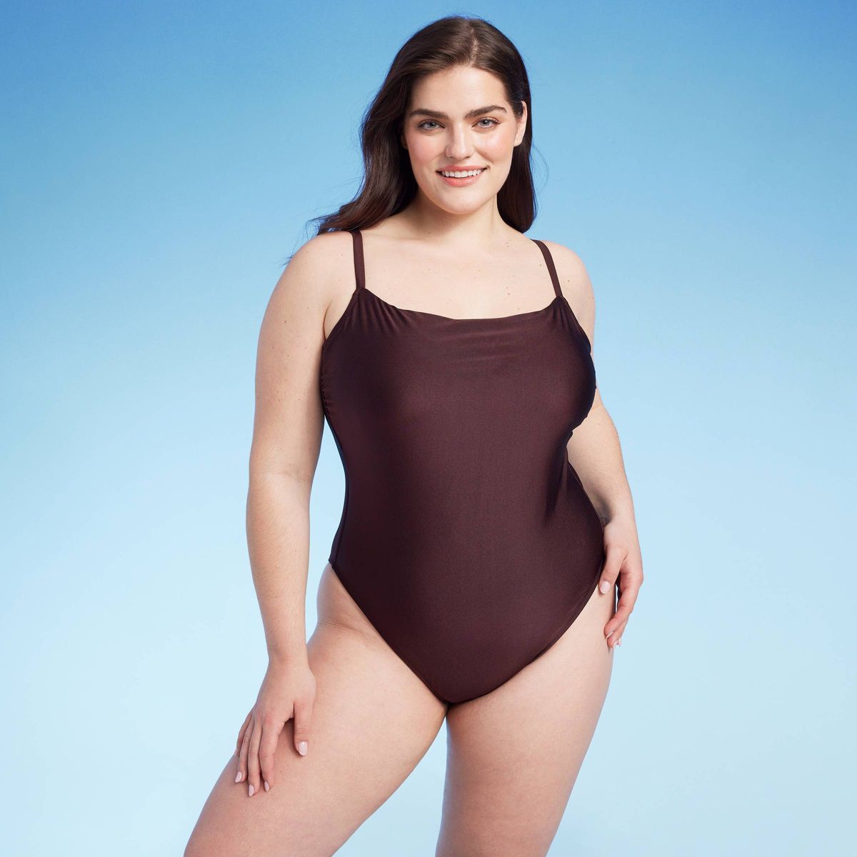 Women's Square Neck High Leg Cheeky One Piece Swimsuit - Shade & Shore™ | Target