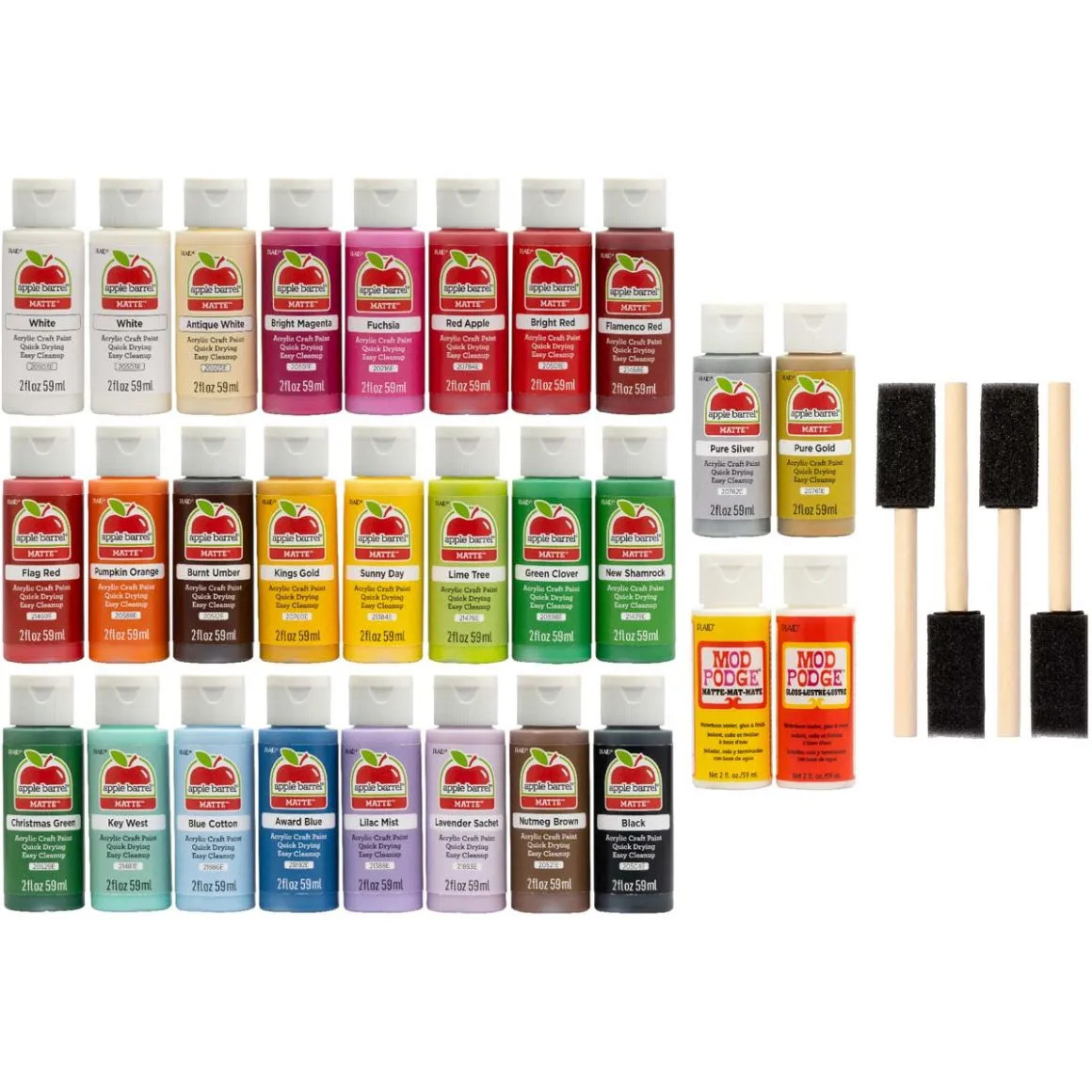 Apple Barrel ® Paint Set - Holiday Paints and Mod Podge, 32 pc. - PROMOABMP22  | Plaid Online | Plaid Crafts