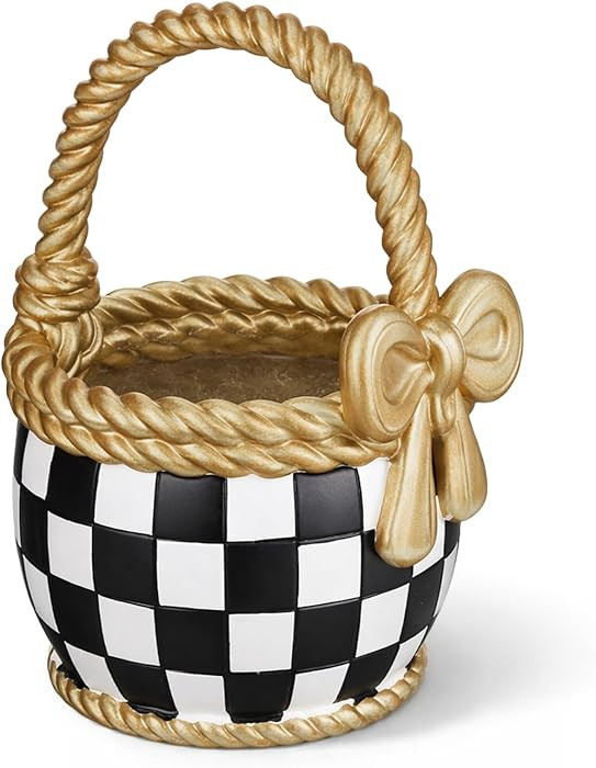 Easter Check Small Basket, Cute Resin Basket for Gifts and Storage, Spring and Easter Table Black... | Amazon (US)