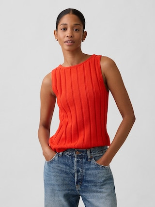 Relaxed Ribbed Boatneck Tank Top | Gap Factory