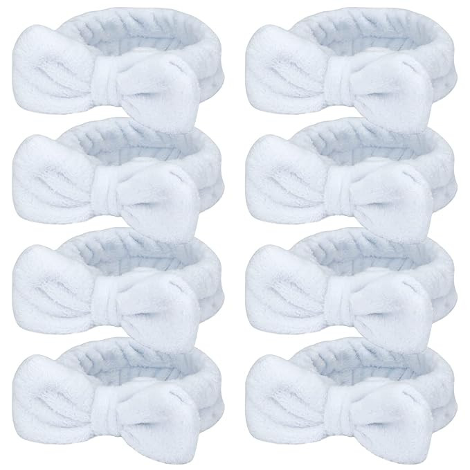 Ondder Spa Headband for Washing Face 8 Pack Blue Skincare Headbands for Women Girls Terry Cloth C... | Amazon (US)
