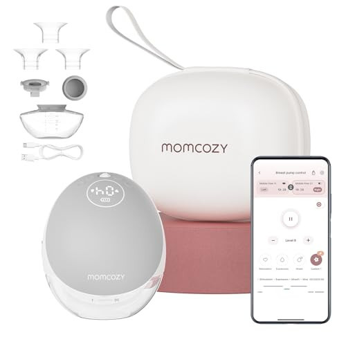 Momcozy Breast Pump Hands Free Mobile Flow | M9, App Discreet Control with Personalized Multi-Modes & 15 Levels, Independent Breastmilk Storage, Wearable Breast Pump M9 24mm, 1 Pack Gray | Amazon (US)