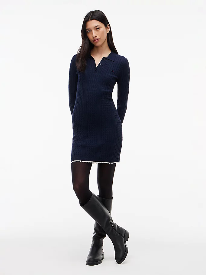 Long Sleeve Mini Polo Dress | Tommy Hilfiger UK