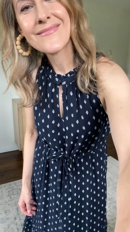 Walmart double cloth midi dress under $20, looks and feels much more expensive! Love this print and the cotton fabric is nice and cool in summertime. Fits true to size, I’m wearing a small. #walmartfashion 

#LTKFindsUnder100 #LTKFindsUnder50 #LTKOver40