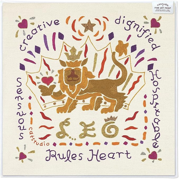 Catstudio Leo Astrology Fine Art Print - 8x8 | Zodiac Inspired Gallery Wall Art | Amazon (US)