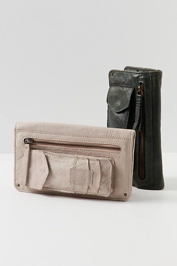 Distressed Levy Wallet by Free People, Parchment, One Size | Free People (Global - UK&FR Excluded)