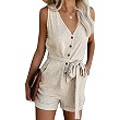 Acelitt Womens Casual Summer Crewneck Ruffle Sleeveless Rompers, XS-XXL | Amazon (US)