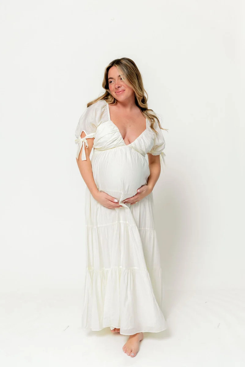 Grayson Maxi Dress in Cream - Bump Friendly & Inclusive Sizing | Worth Collective