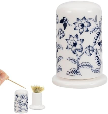 Elegant Ceramic Toothpick Holder by HIDOSNG - Blue and White Porcelain Toothpick Box for Decorati... | Amazon (CA)