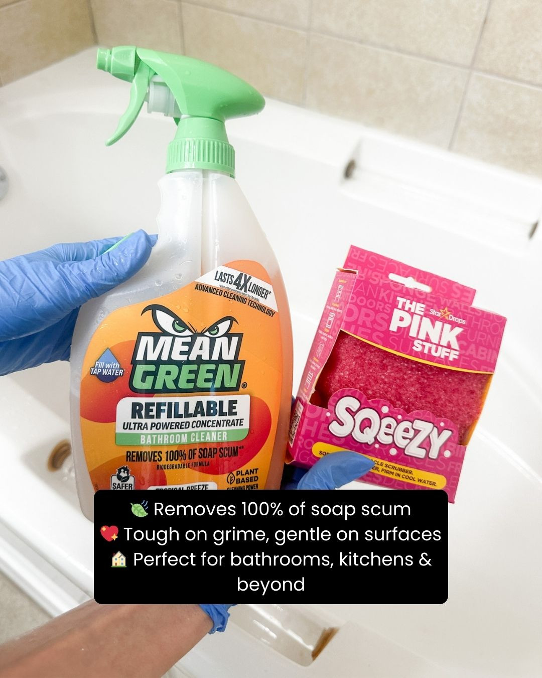 Deep clean your bathroom like a pro with Mean Green Concentrate Bathroom Cleaner + The Pink Stuff SQeeZY Miracle Scrubber Sponge 🧼🫧✨ The concentrated cleaner cuts through soap scum and grime while the scrubber helps lift stubborn buildup from tubs, tiles, and sinks 💫 A must-have combo for faster, easier, and more effective cleaning days!

#HomeCleaning #CleaningFavorites #LTKHome #BathroomRefresh #AmazonFinds #CleaningMustHaves #ThePinkStuff #MeanGreenCleaner #SparklingBathroom #DeepCleanHome #LTKFinds #CleanLiving #HomeCare #CleaningRoutine #FreshAndClean 

 
