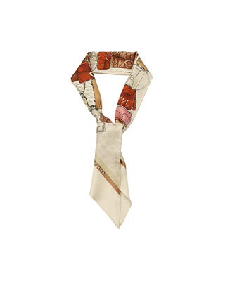 Women's Stacked Tabby Printed Wide Silk Skinny Scarf | Macy's