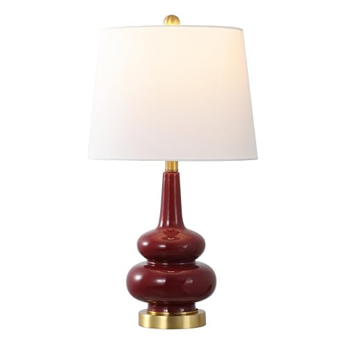 SAFAVIEH Lighting Collection Evie 23-inch Cranberry Ceramic Table Lamp (LED Bulb Included) | Amazon (US)