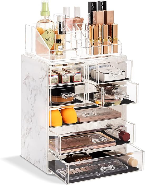 Sorbus Acrylic Makeup Organizer Set, 7-Drawer Vanity & Countertop Cosmetic Storage with Small & W... | Amazon (US)
