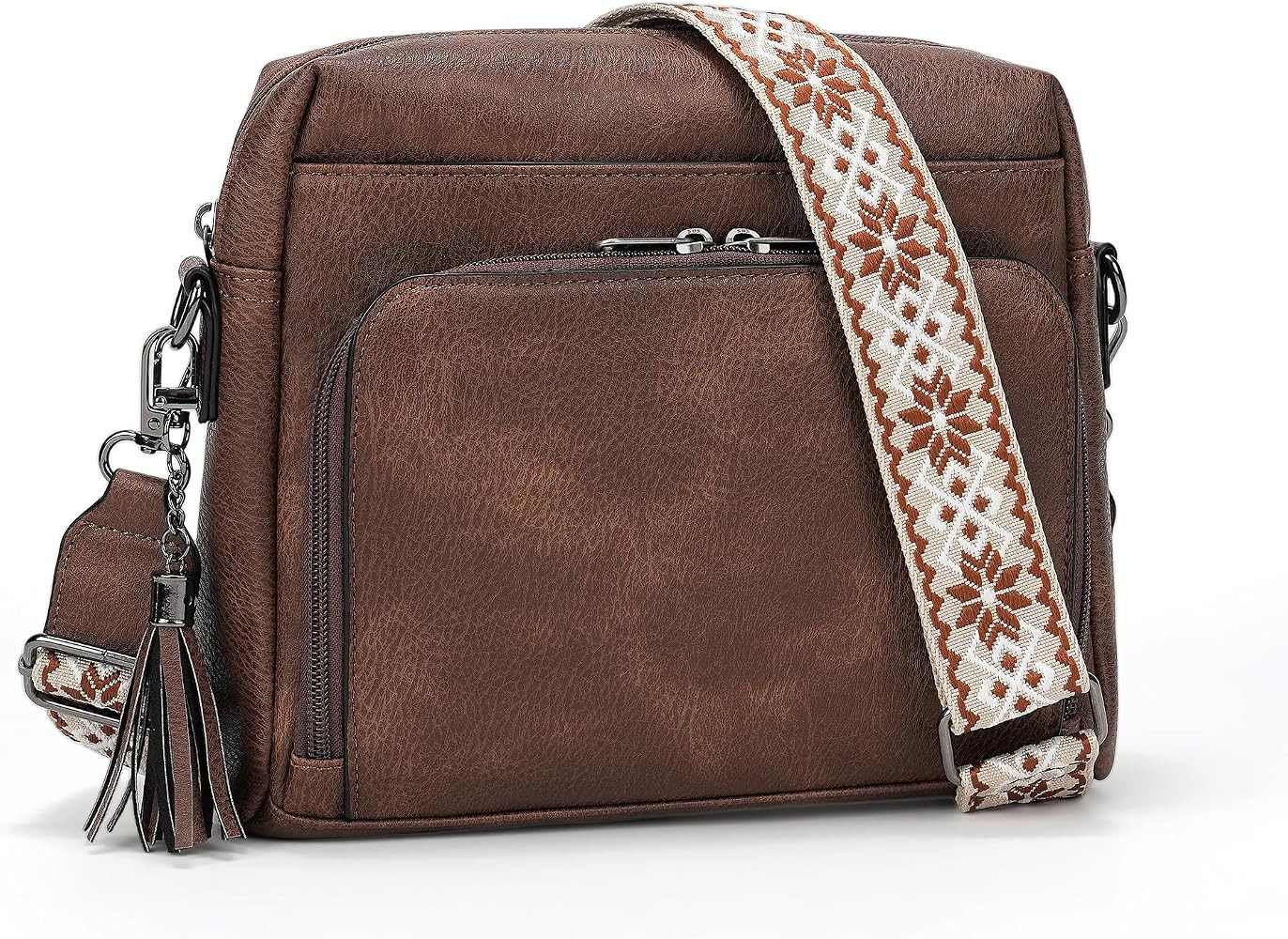 PU Leather Crossbody Purses for Women, Medium Crossbody Bag Bags for Women Soft Leather Shoulder ... | Amazon (US)