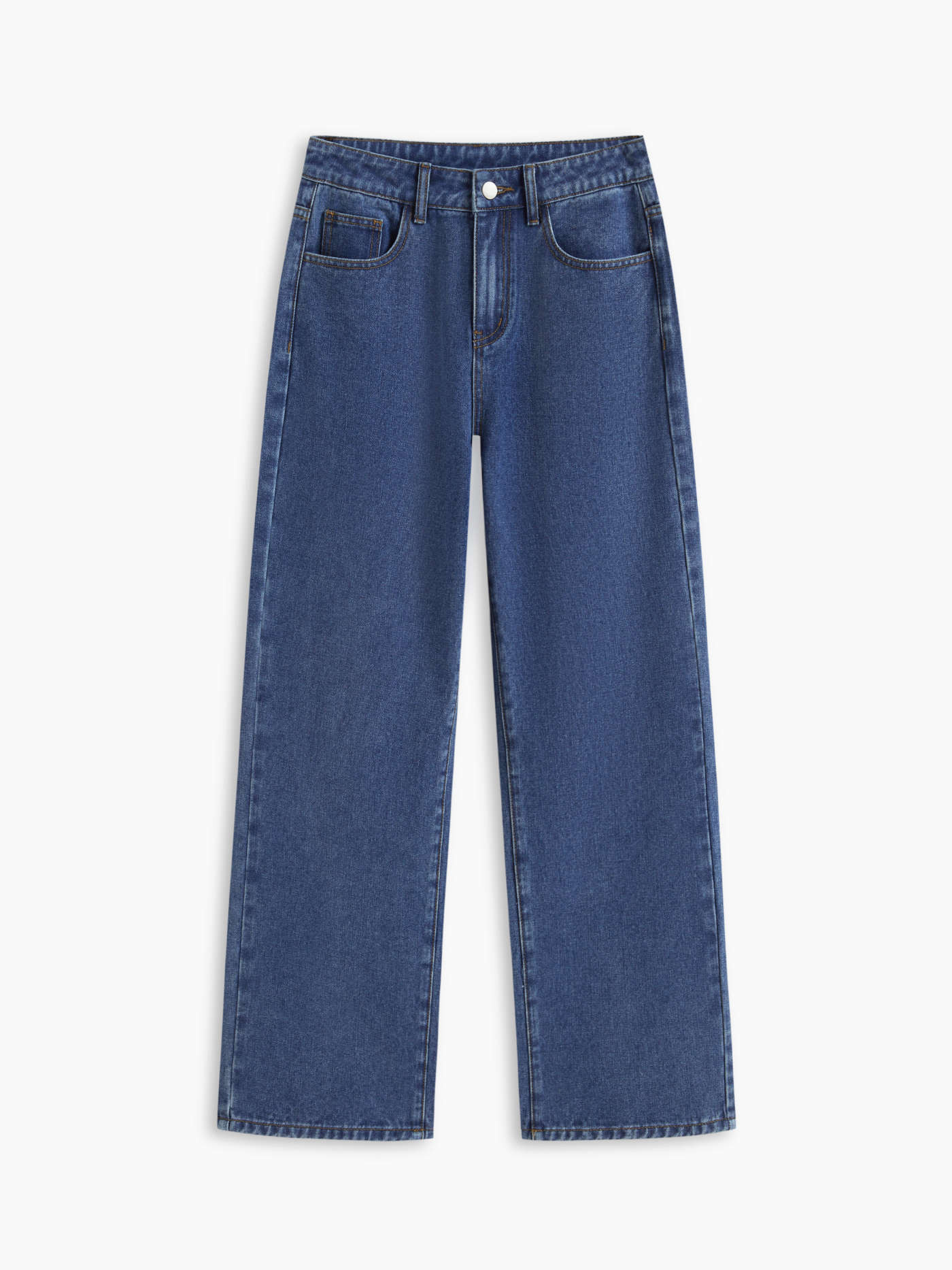 Cider Denim Mid Rise Solid Pocket Straight Leg Jeans | Cider
