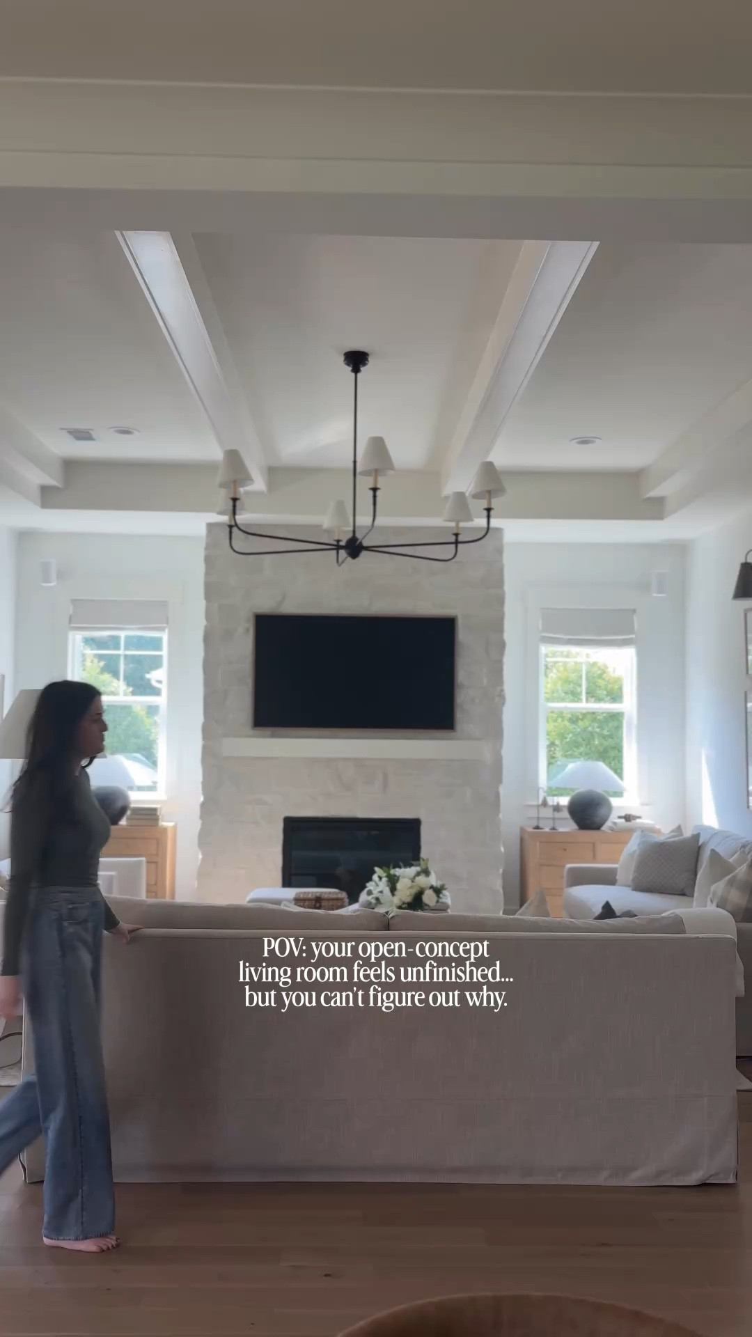 POV: your open-concept living room feels unfinished… and this is why.

Adding a console table behind your sofa instantly creates separation, adds styling space, and makes the whole room feel intentional. I layered books, candles, art, and a lamp to make it feel collected and cozy.

Sharing all the pieces I used here 🤍 

 

#LTKHome