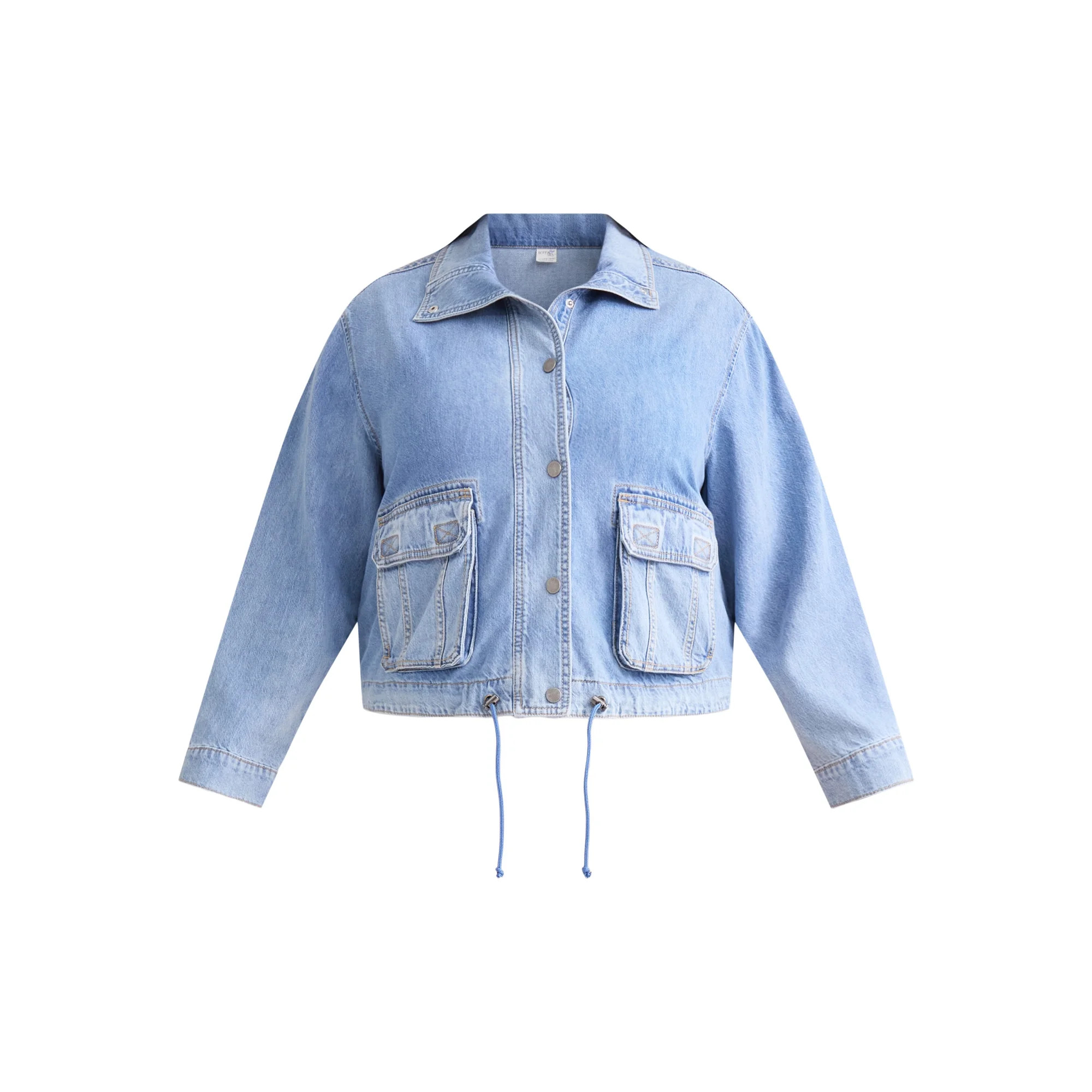 Terra & Sky Women's Plus Size Denim Utility Jacket, Sizes 0X-5X | Walmart (US)