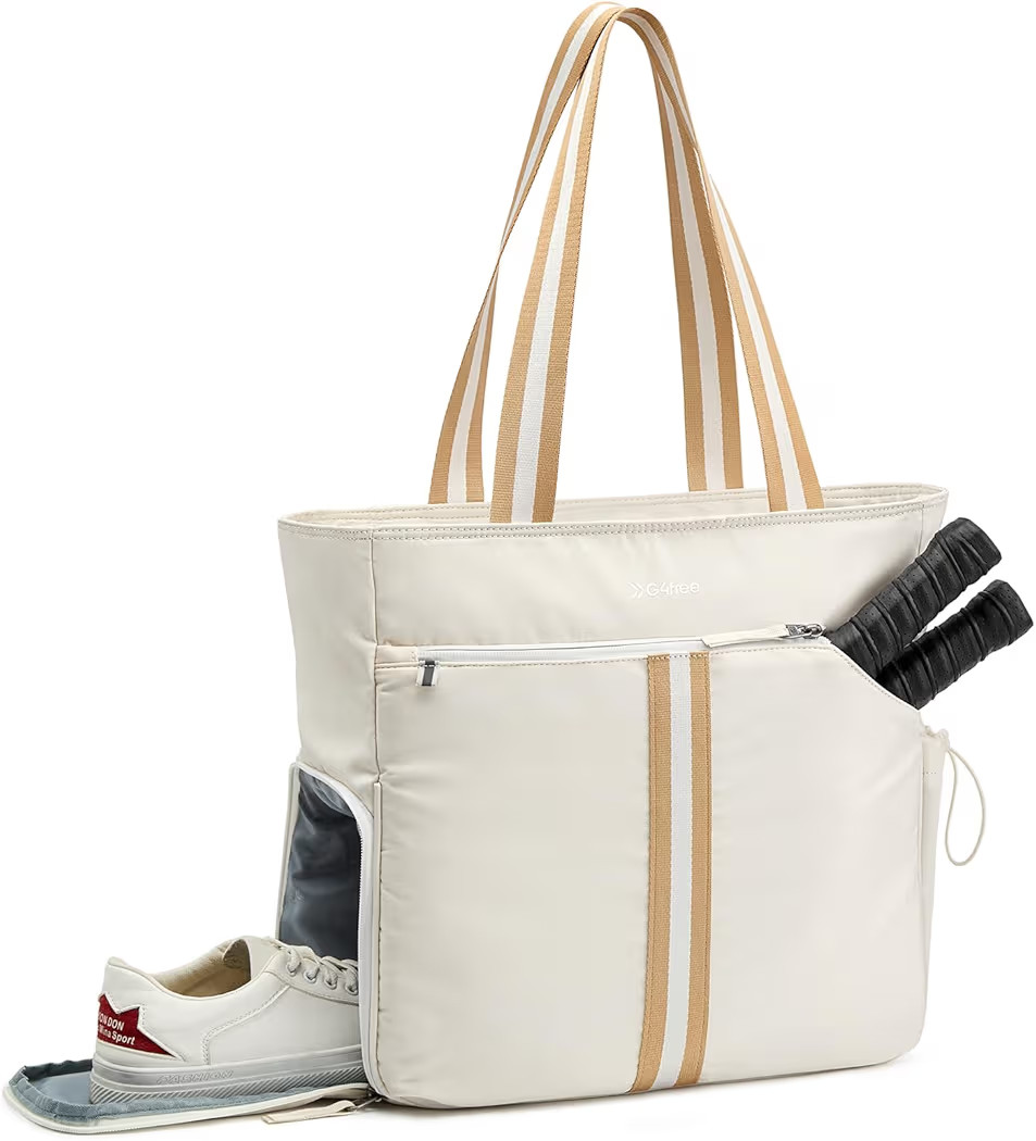 G4Free Pickleball Bag, Pickleball Tote Bag for Women Men, External Ball Bag with Shoe Compartment... | Amazon (US)
