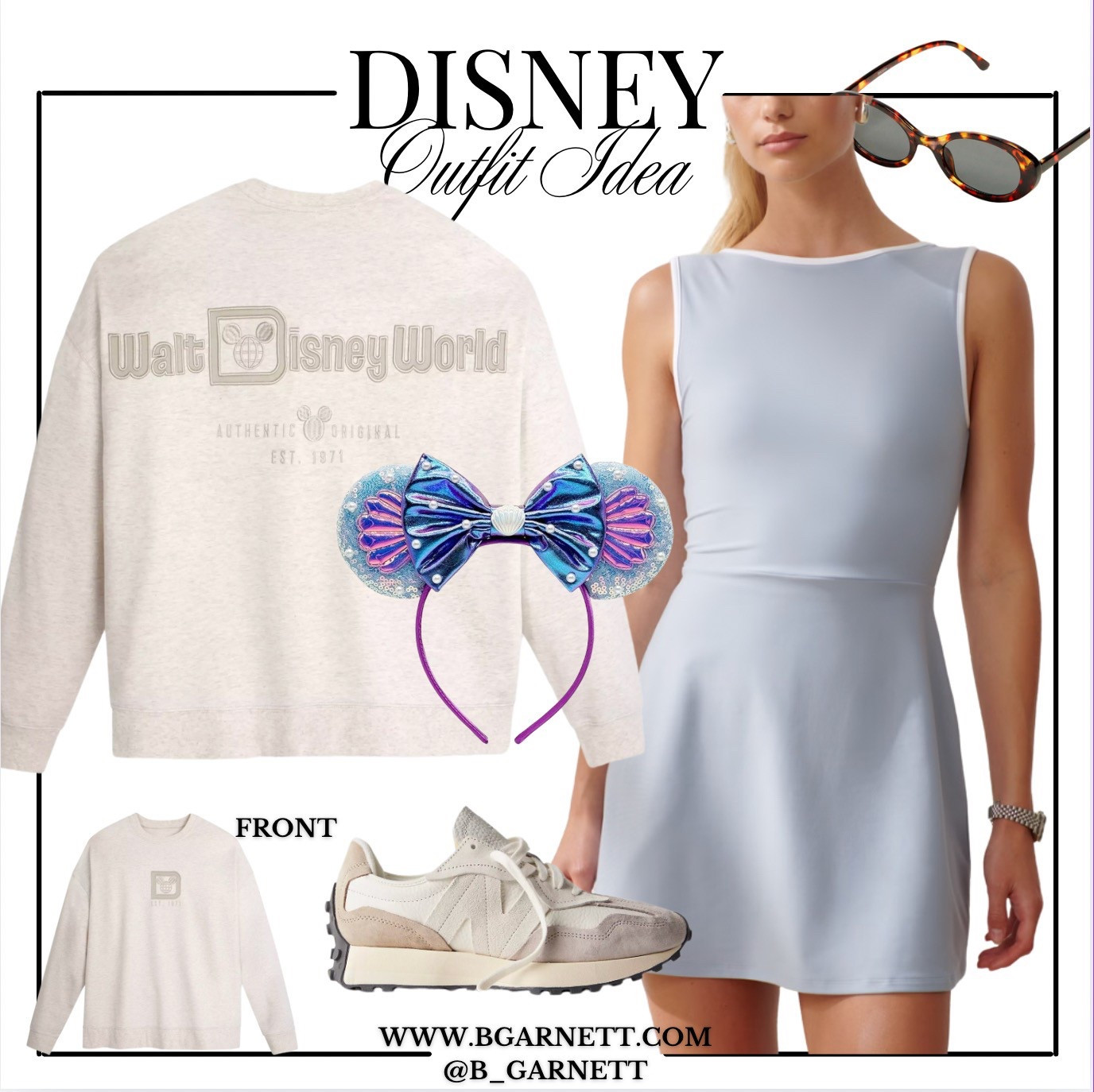 Disney Outfit idea 

Disney Outfit | theme park outfit | WDW outfit | tennis dress | Mickey ears | Crewneck sweatshirt | new balance 530 | Amazon set | Disneyland outfit | Disney world | Disney | Minnie ears | WDW | Disney world outfit | Disneyland outfit | Abercrombie | YPB #LTKWatchNow 

#LTKActive #LTKTravel