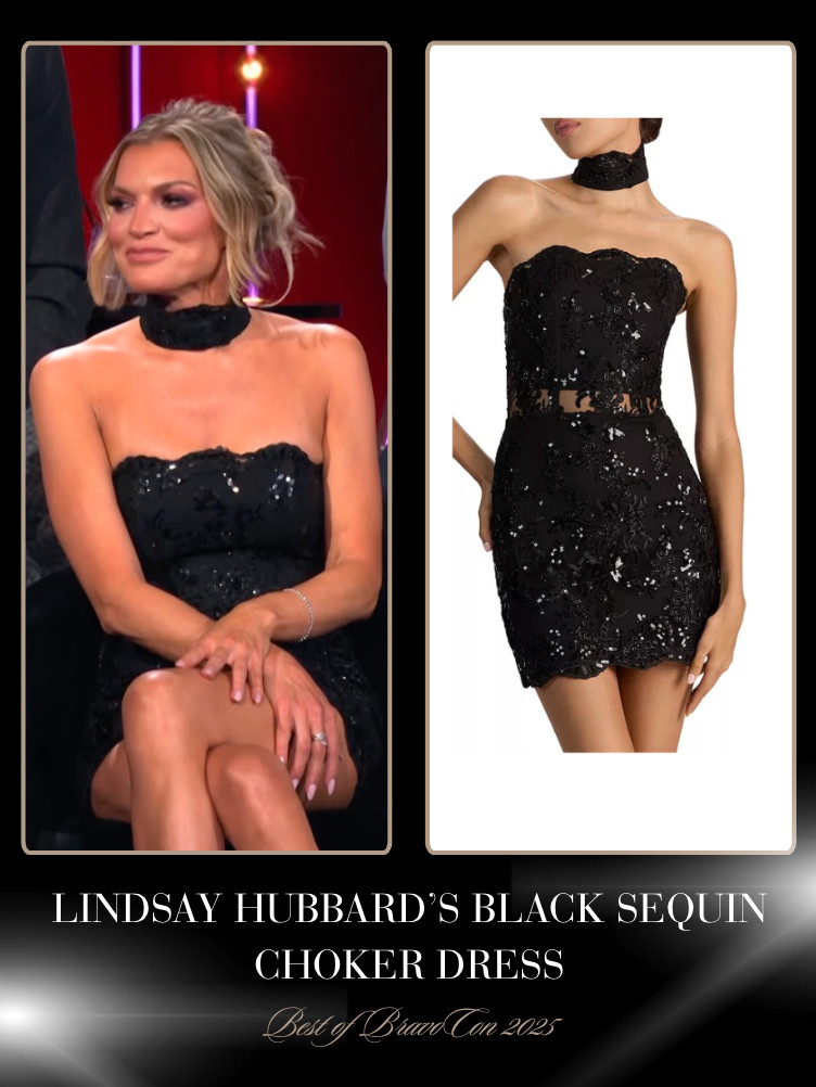 Lindsay Hubbard's Black Sequin Choker Dress at BravoCon 2025 

 