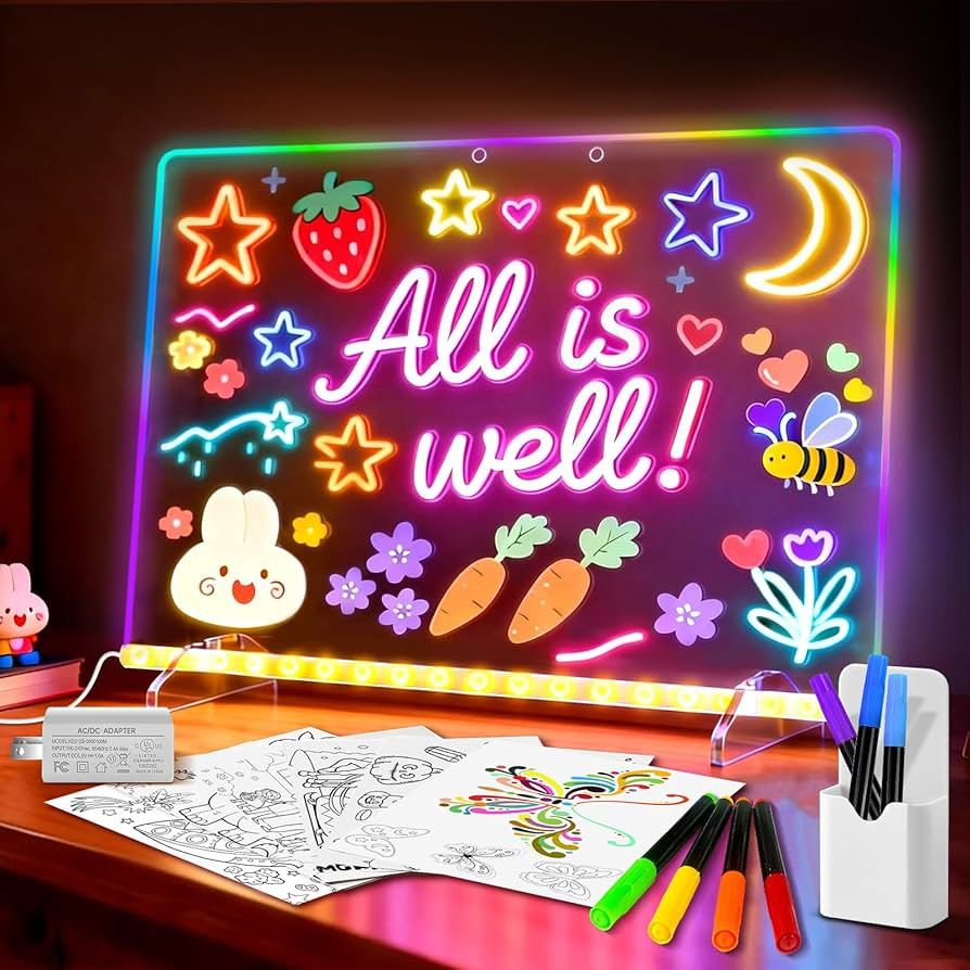 LumiBoard LED Drawing Board for Kids with 13 Light Effect- 13.7x10'' Acrylic Dry Erase Board Dood... | Amazon (CA)