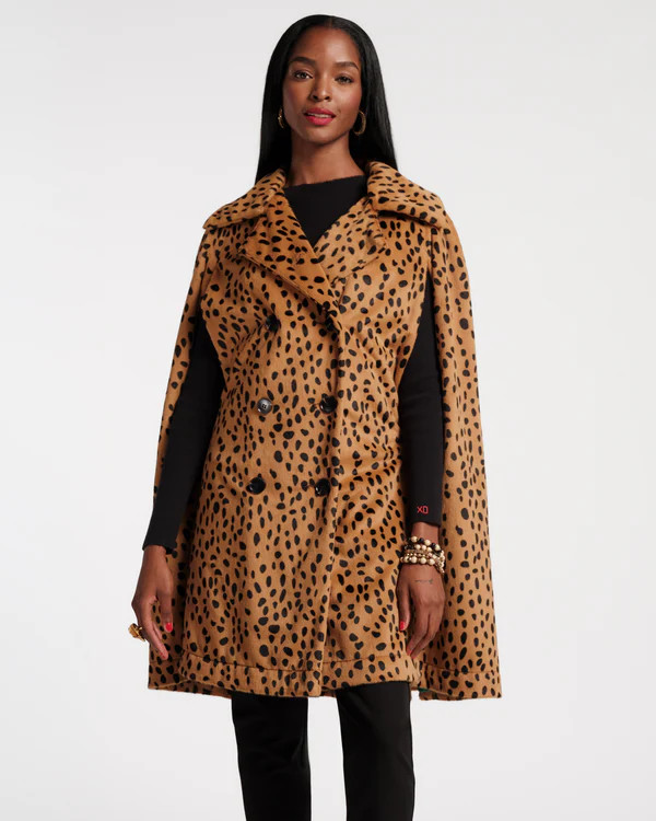 Preston Cape - Cheetah Faux Fur Brown | Frances Valentine