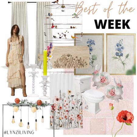 Best of the Week - all of the most clicked items of last week 

Home decor, home decoration, home favorites, home finds, white linen curtains, Amazon curtains, fairy dress, cream dress, cottagecore dress, Anthropologie dress, summer dress, table rod stand, floral shower curtain, Target finds, Target home, target shower curtain, pink tile, pink bathroom tile, rabbit toilet bolt covers, blue wall art, blue floral wall art, floral wall set, gold framed wall art, Wayfair wall set, floral cutting board, Mother’s Day gifts, Etsy finds, Etsy home, bird cage chandelier, lumens chandelier, white candle holders, taper candle holders, botanical candle holders, Anthropologie finds, Anthropologie home 

#LTKhome