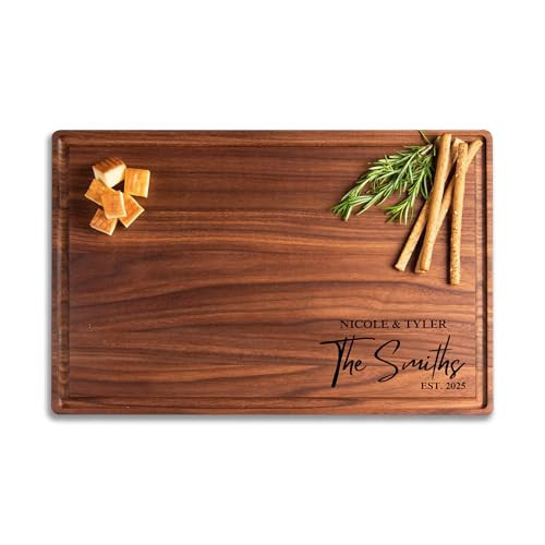 Personalized Cutting Board with Display Stand – Custom Engraved Charcuterie Board, Ideal Gift for Wedding, Housewarming, Bridal Shower, Anniversary, Birthday, Christmas, Mom & Couples, Family | Amazon (US)