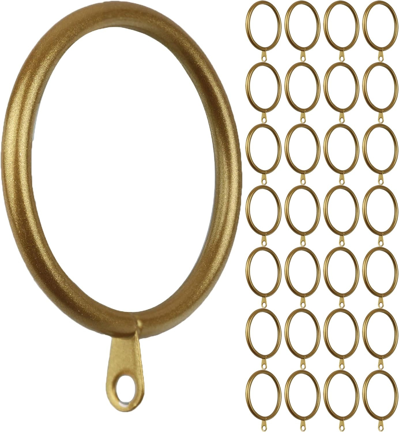 Meriville 28 pcs Gold 2-Inch Inner Diameter Metal Curtain Rings with Eyelets | Amazon (US)