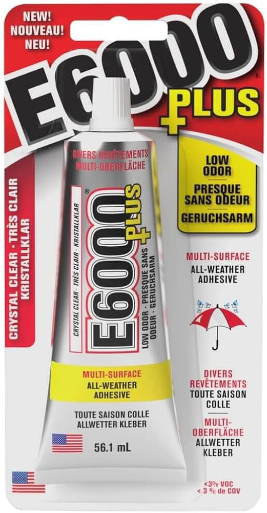 Eclectic Products inc. E6000 Plus Multi-purpose Clear Glue, Waterproof and Paintable, Strong Flex... | Amazon (US)