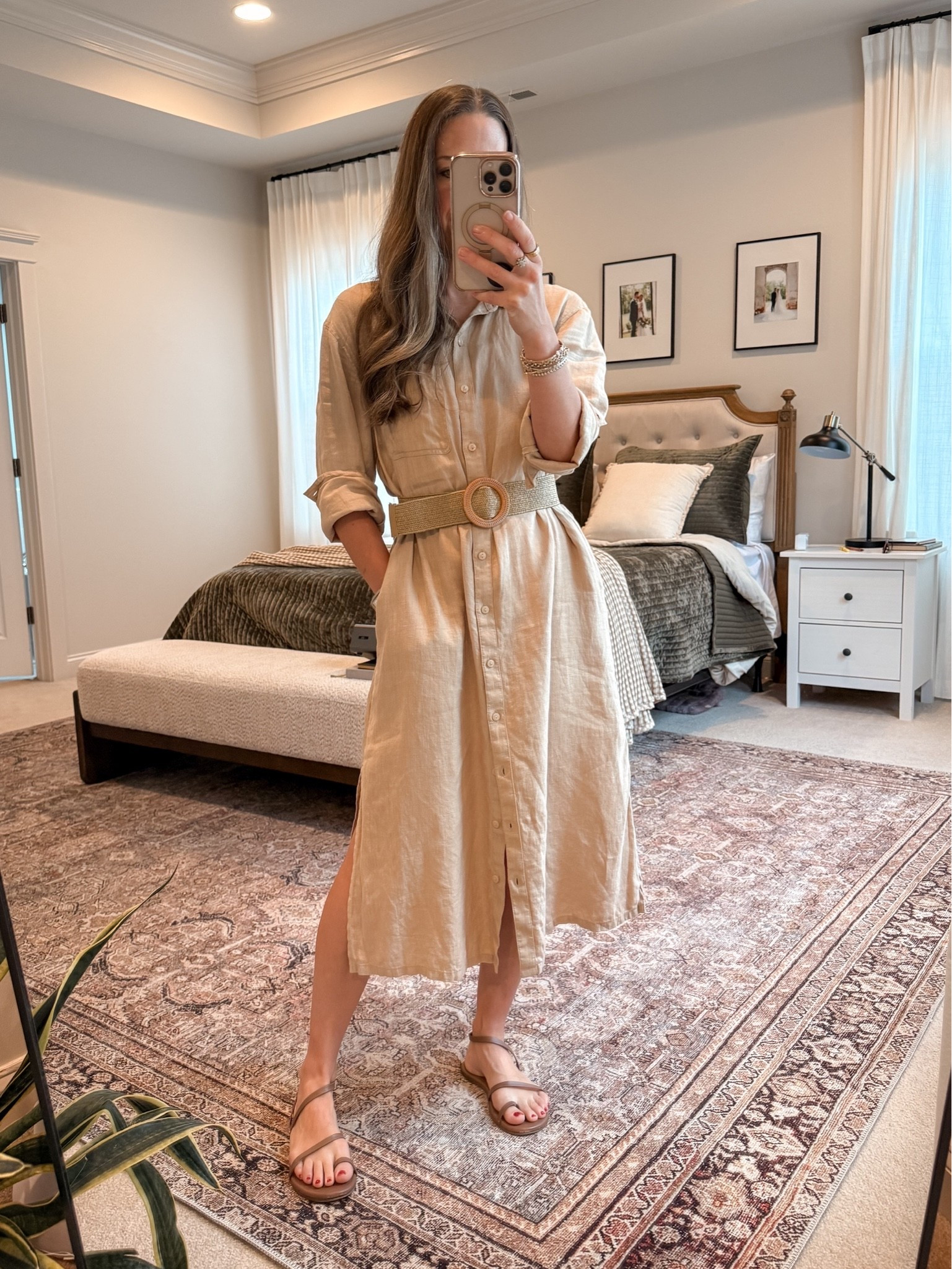 Amazon linen dress styled for summer workwear, church, or brunch 🤍 Added an Amazon raffia belt to define the waist + TKEES sandals to keep it simple and comfortable. Easy linen dress outfit for warm weather, vacation dinners, casual office days, or Sunday style.

#LTKootd #LTKgrwm #LTKWorkwear