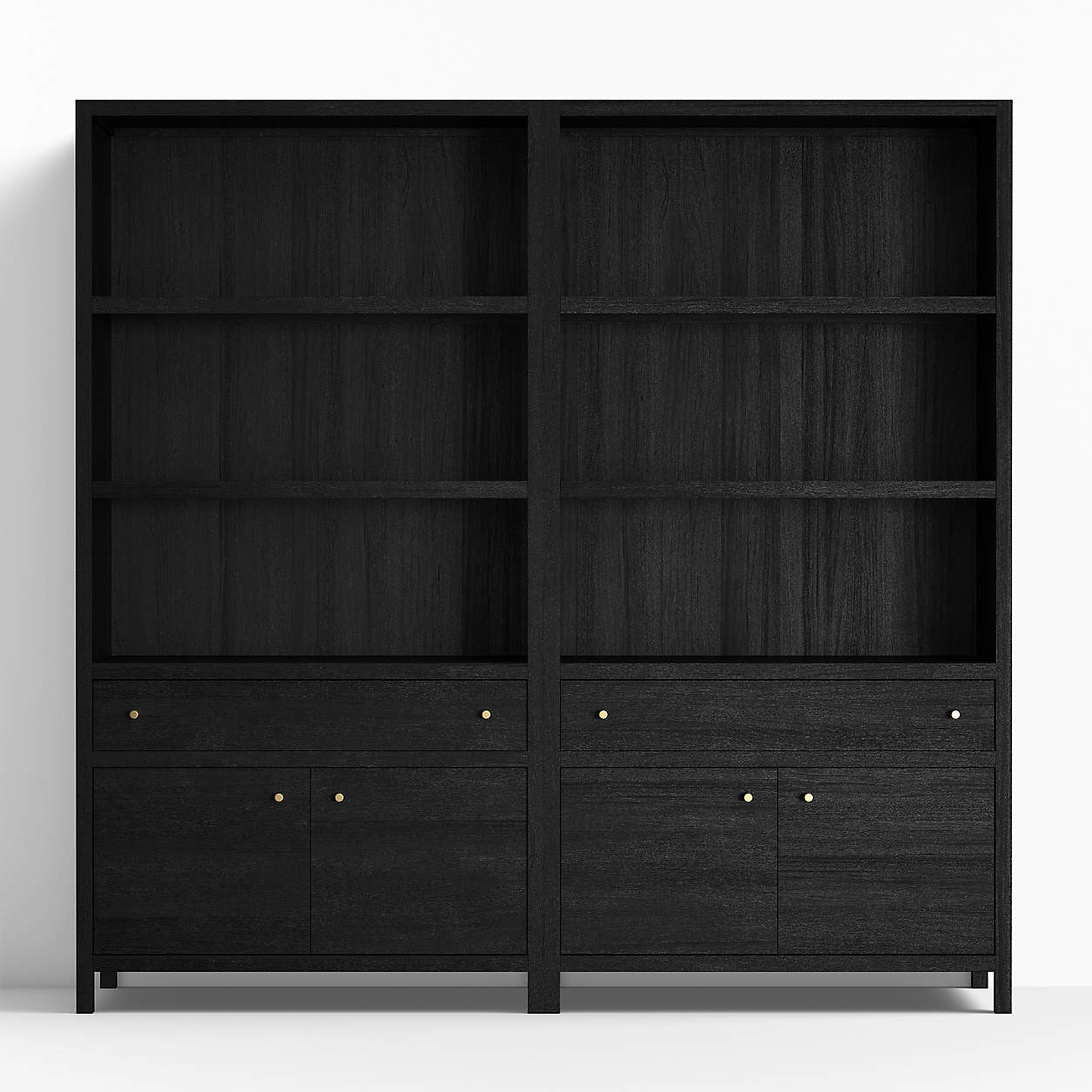 Keane 40" Black Wood Storage Bookcase, Set of 2 + Reviews | Crate & Barrel | Crate & Barrel
