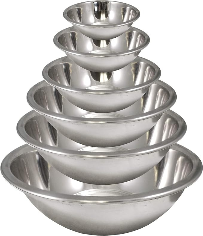 HOMEARRAY Stainless Steel Mixing Bowls Set (Set of 6) - Polished Mirror kitchen bowls, Nesting Bo... | Amazon (US)
