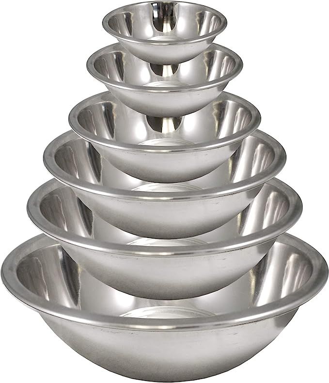 Stainless Steel Mixing Bowls Set (Set of 6) - Polished Mirror kitchen bowls, Nesting Bowls for Sp... | Amazon (US)