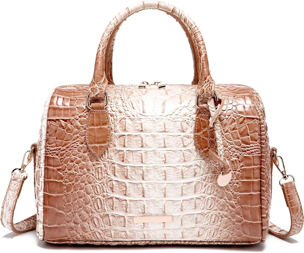 Top-Handle Crocodile Purses For Women Crossbody Leather Bags Trendy Large Capacity Tote with Shou... | Amazon (US)