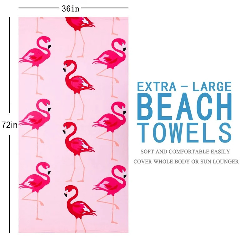 Oversized Terry Beach Towel 36 x 72 in Microfiber Soft Extra Large Long XL Pool Swim Towels,Quick... | Walmart (US)