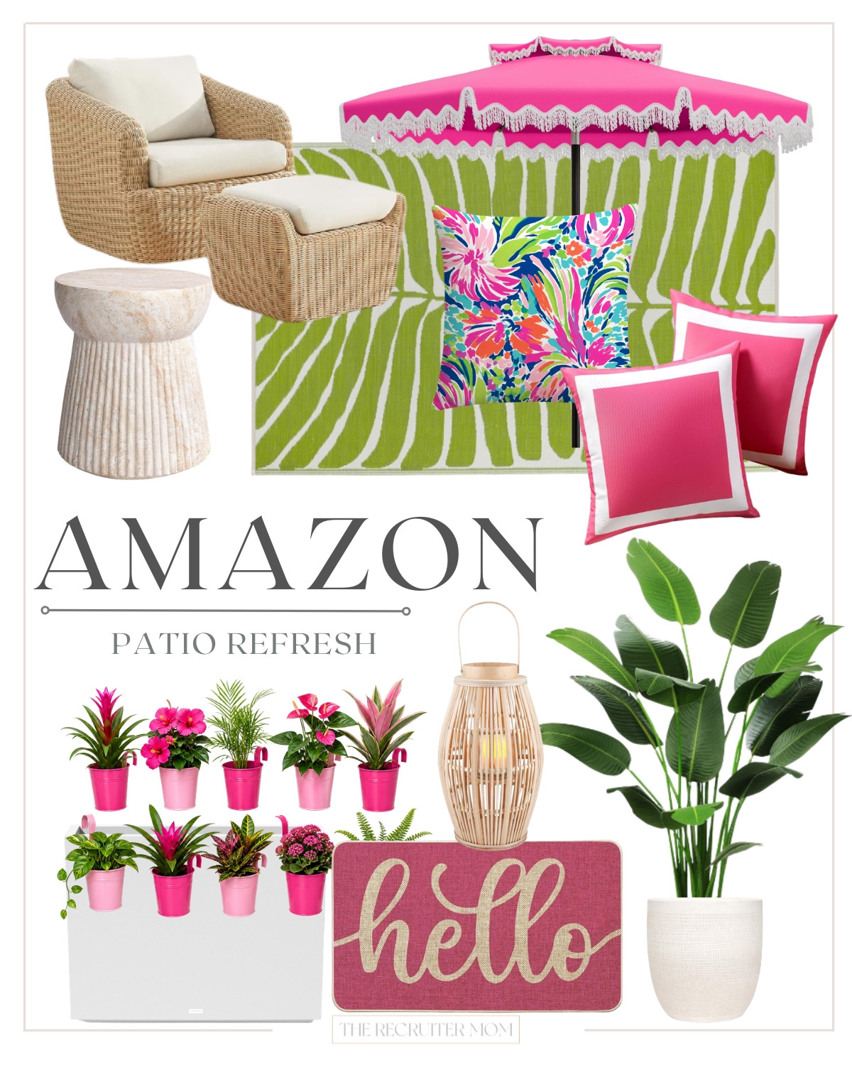 Bright tropical patio decor with pink accents, wicker furniture, and fun outdoor accessories 🌴 #LTKsummer

#LTKHome #LTKSeasonal #LTKHome #LTKSwim