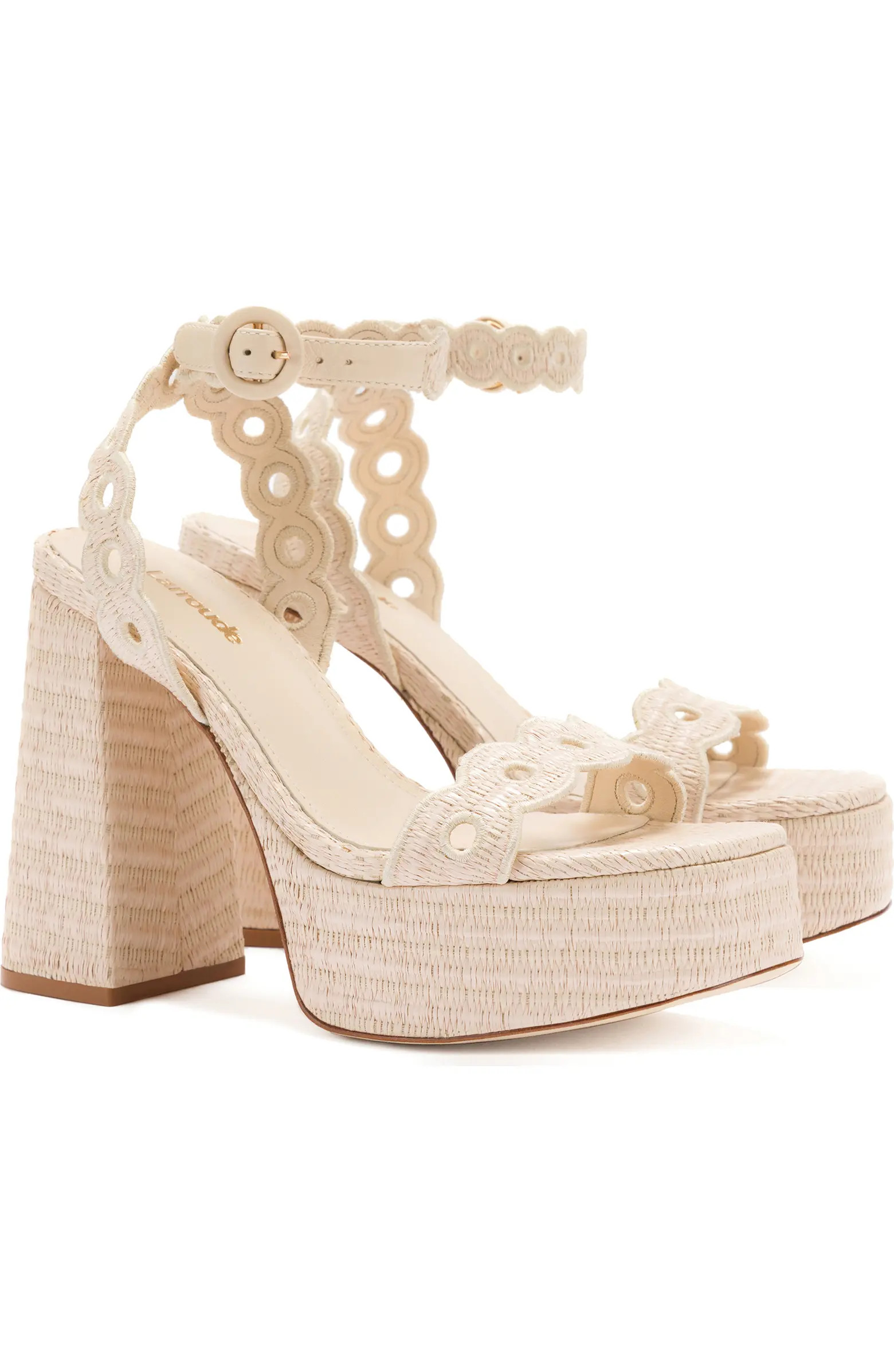 Dolly Embroidered Raffia Platform Sandal (Women) | Nordstrom