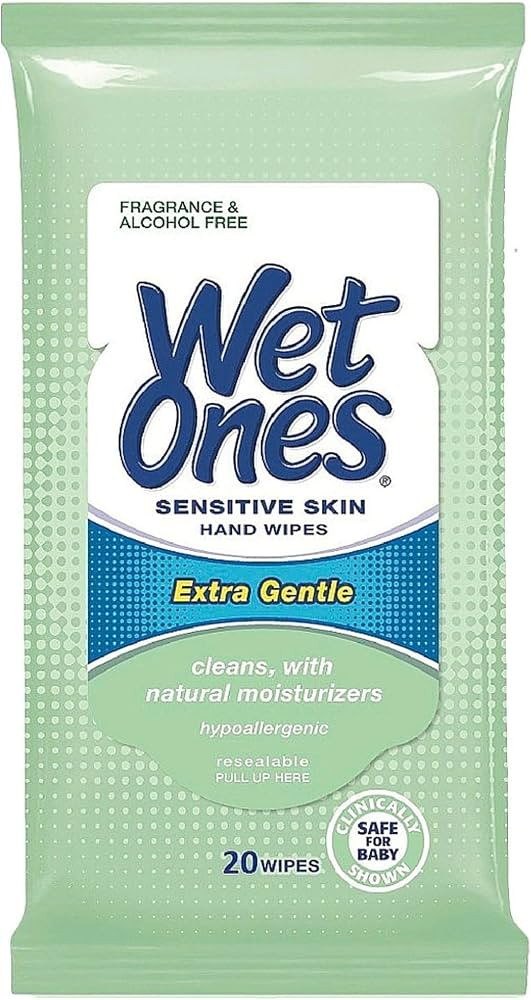 Wet Ones Hand Wipes Extra Gentle for Sensitive Skin, 20 Count | Amazon (US)