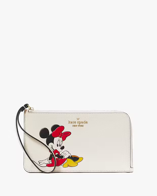 Disney X Kate Spade New York Minnie Medium L-zip Wristlet | Kate Spade Outlet