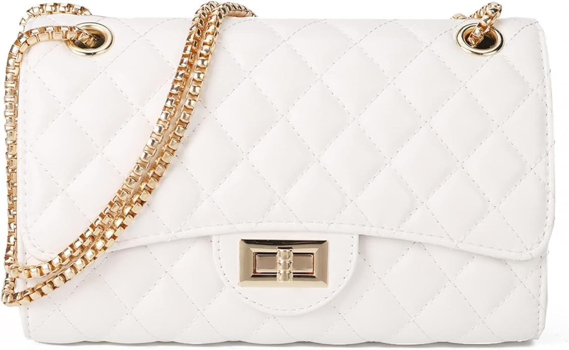 Gladdon Quilted Crossbody Purse for Women Trendy Ladies Shoulder Bag with Chain Designer Purses | Amazon (US)