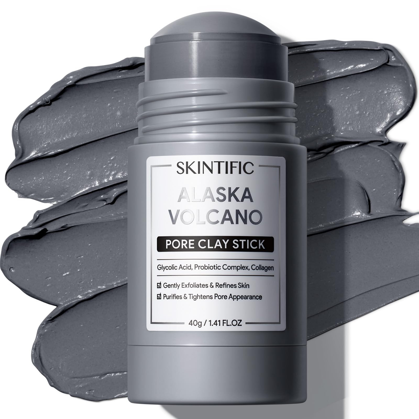 SKINTIFIC Deep Pore Cleansing Blackhead Remover Face Mask Stick, Mud Mask with Natural Alaska Vol... | Amazon (US)