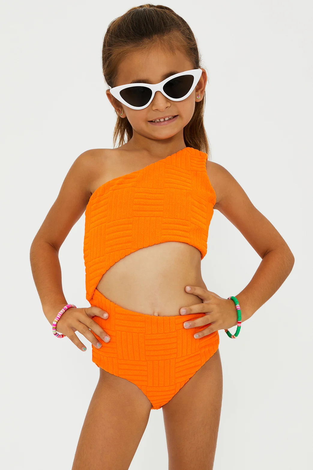 Little Celine One Piece Blood Orange Terry | Girls' One Piece Swimsuit | Beach Riot | Beach Riot