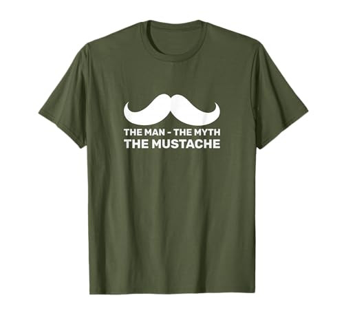 The Man The Myth The Mustache T-Shirt, funny men's graphic mustache tee