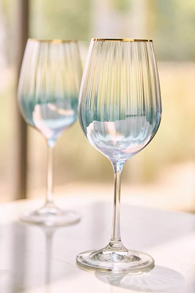Waterfall Wine Glasses, Set of 4 | Anthropologie (US)
