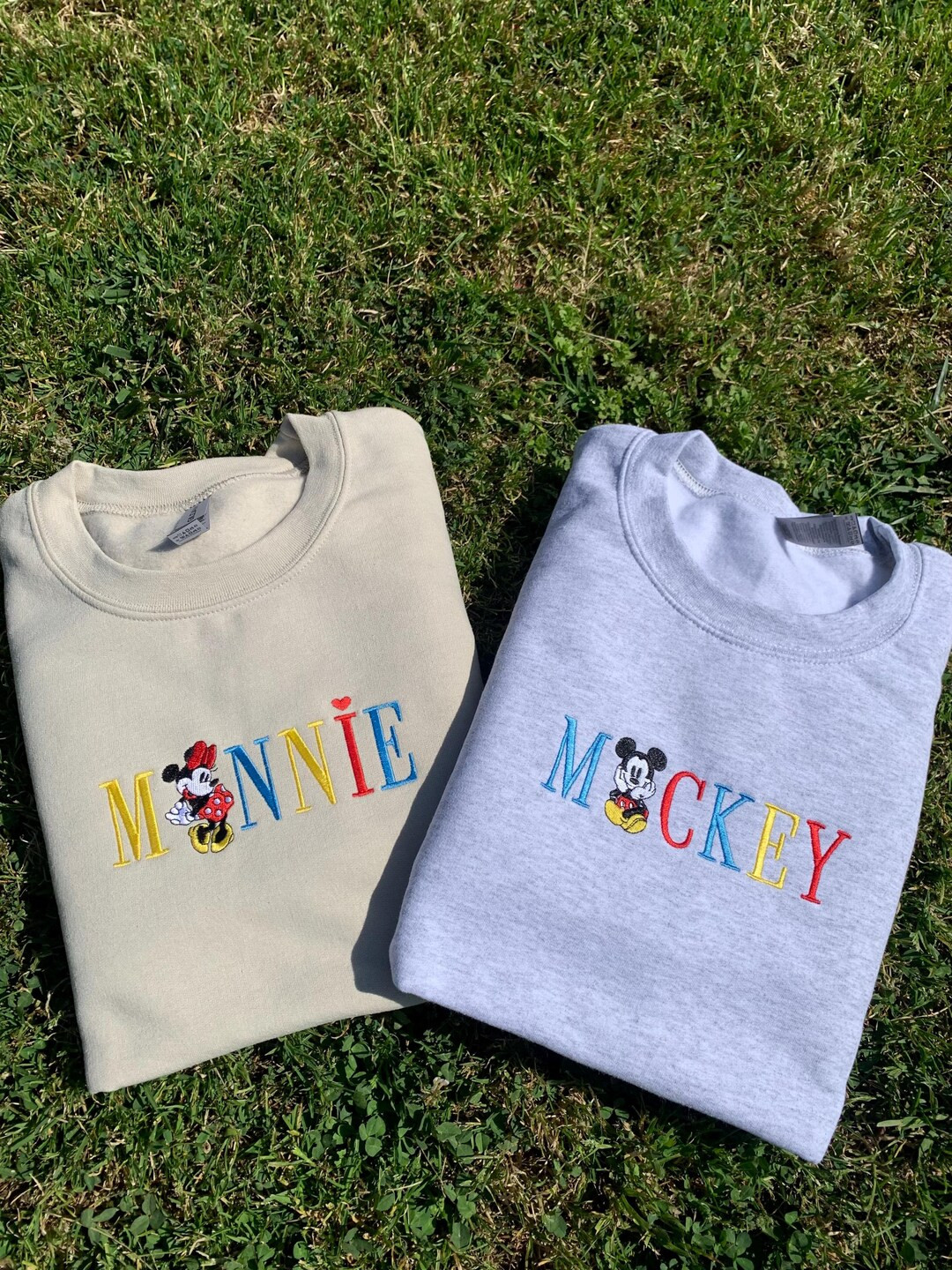 Vintage Mickey & Minnie Embroidered Tee/sweater - Adults, Youth, Toddlers - Etsy | Etsy (US)