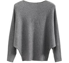 GABERLY Boat Neck Batwing Sleeves Dolman Knitted Sweaters and Pullovers Tops for Women (AppleGree... | Amazon (US)