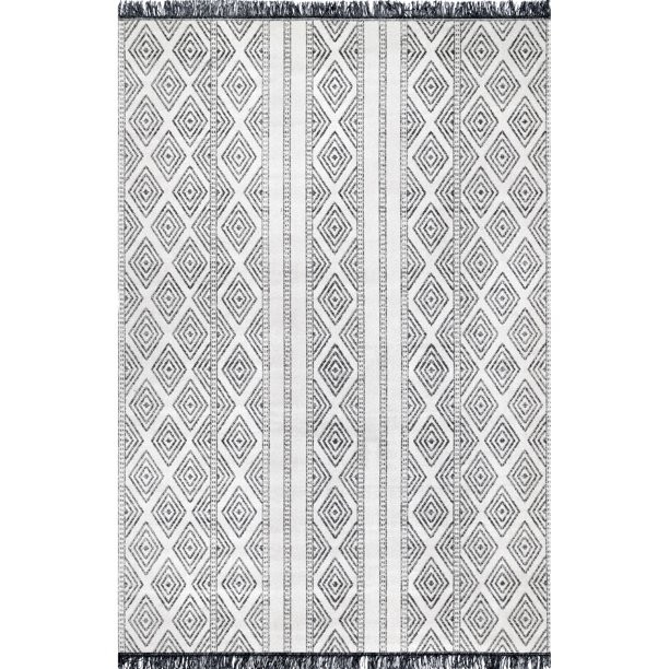 nuLOOM Miriam Striped Indoor/Outdoor Area Rug, 10' x 14', Gray | Walmart (US)